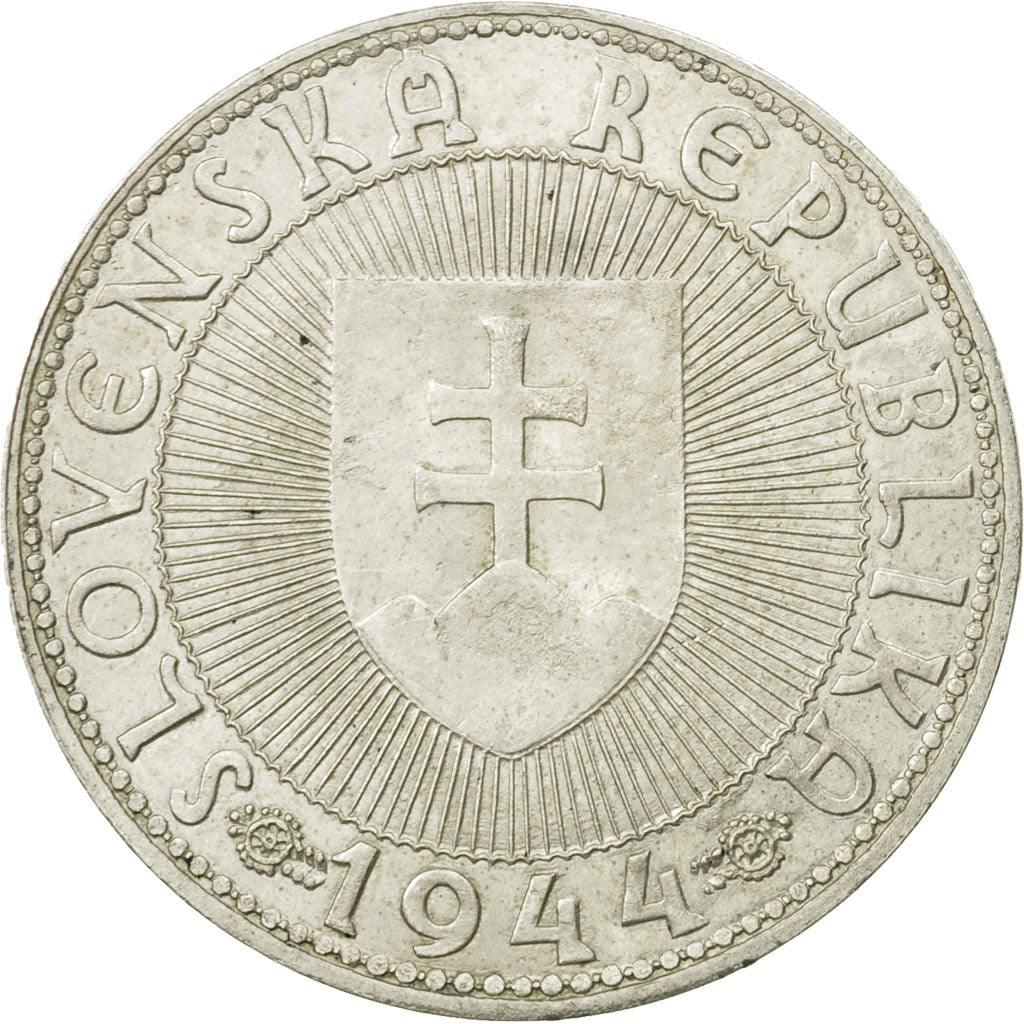 Slovacchia, 10 Korun, 1944, BB+, Argento, KM:9.2