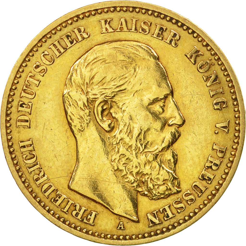 German States, PRUSSIA, Friedrich III, 10 Mark, 1888, Berlin, EF(40-45), Gold