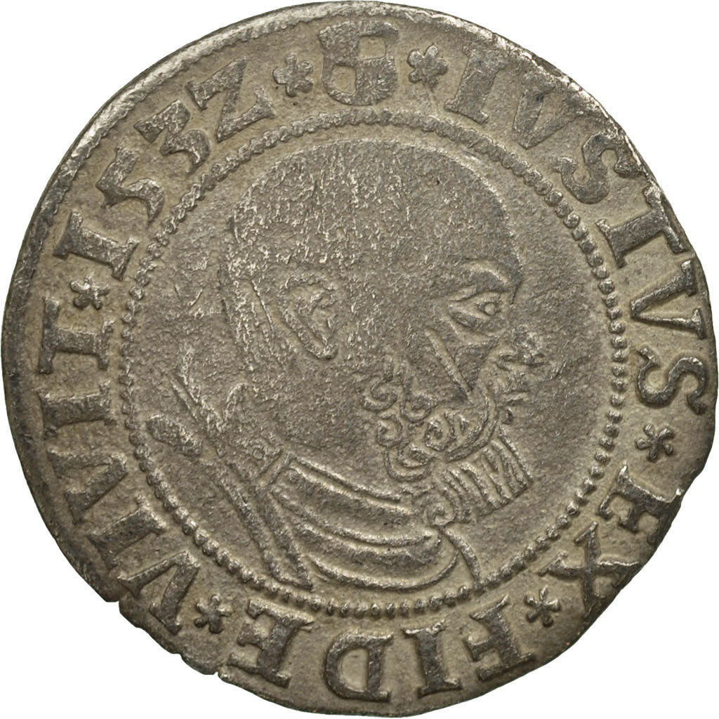 German States, PRUSSIA, Albrecht von Brandenburg, Groschen, 1532, VF(30-35)