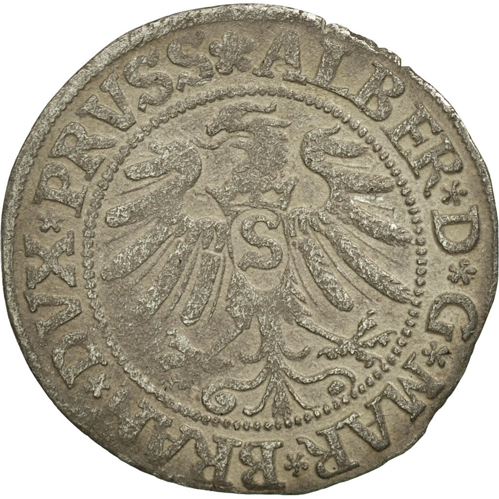 German States, PRUSSIA, Albrecht von Brandenburg, Groschen, 1532, VF(30-35)