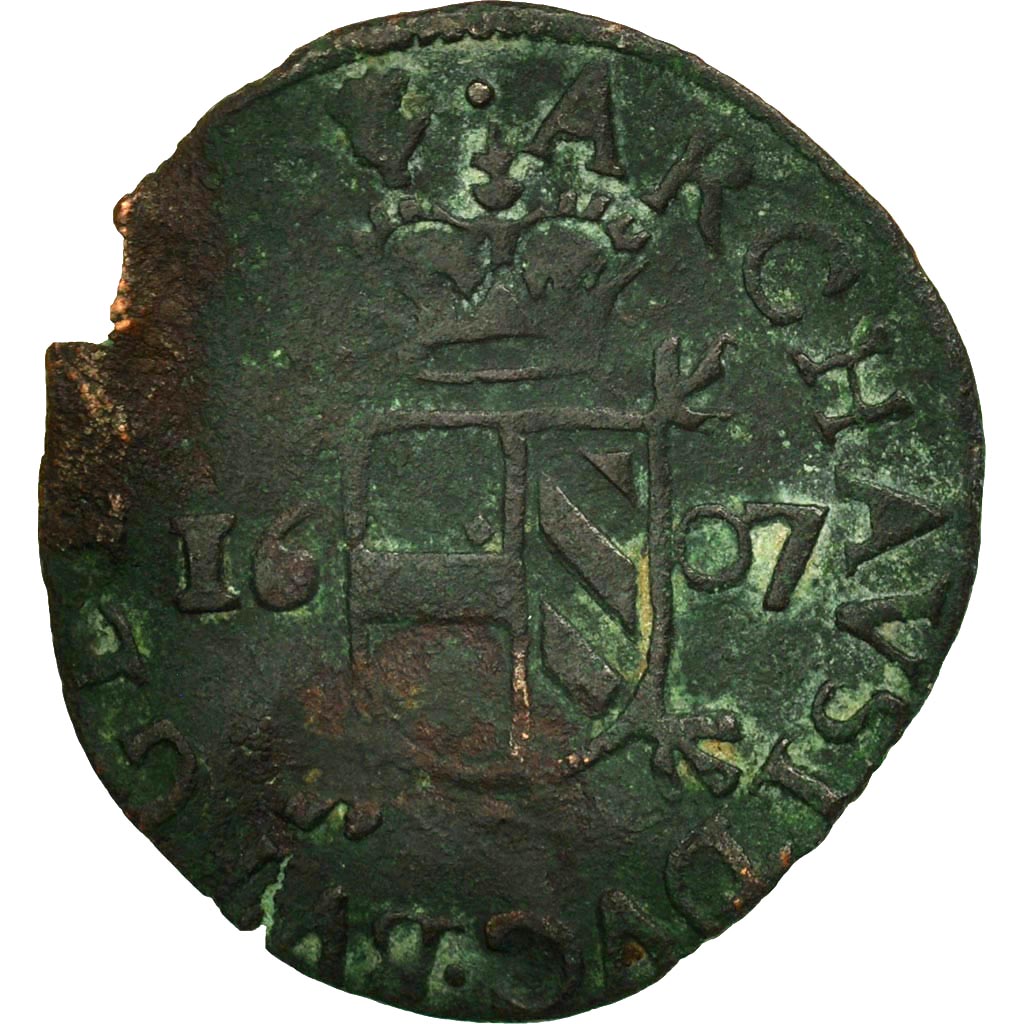 Coin, Spanish Netherlands, BRABANT, Albert et Isabelle (1598-1621), 2 Denier, 8