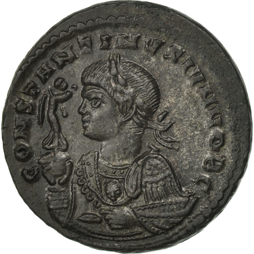 Constantine II, Follis, Trier, SPL+, Bronzo, RIC:382