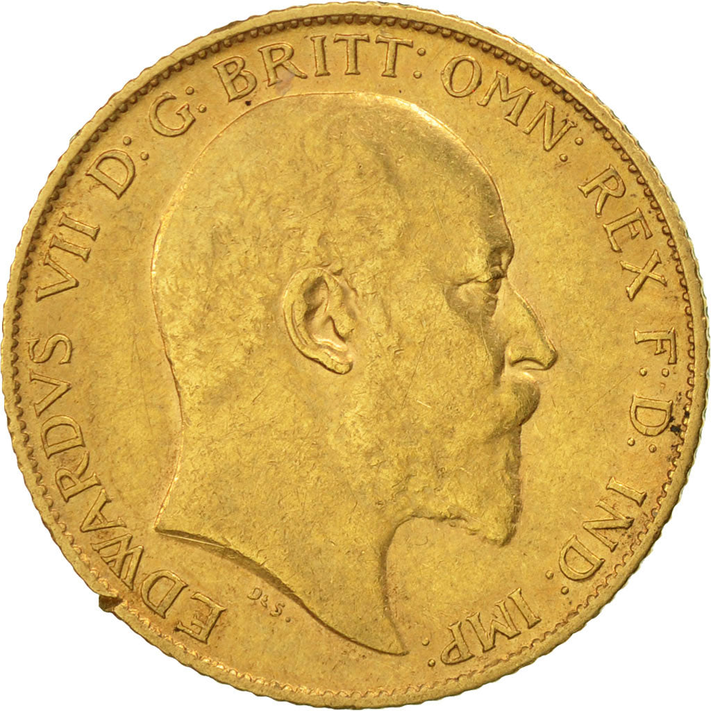 Monnaie, Grande-Bretagne, Edward VII, 1/2 Sovereign, 1905, TTB, Or, KM:804