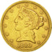 United States, Coronet Head, $5, 1880, Philadelphia, EF(40-45), KM:101