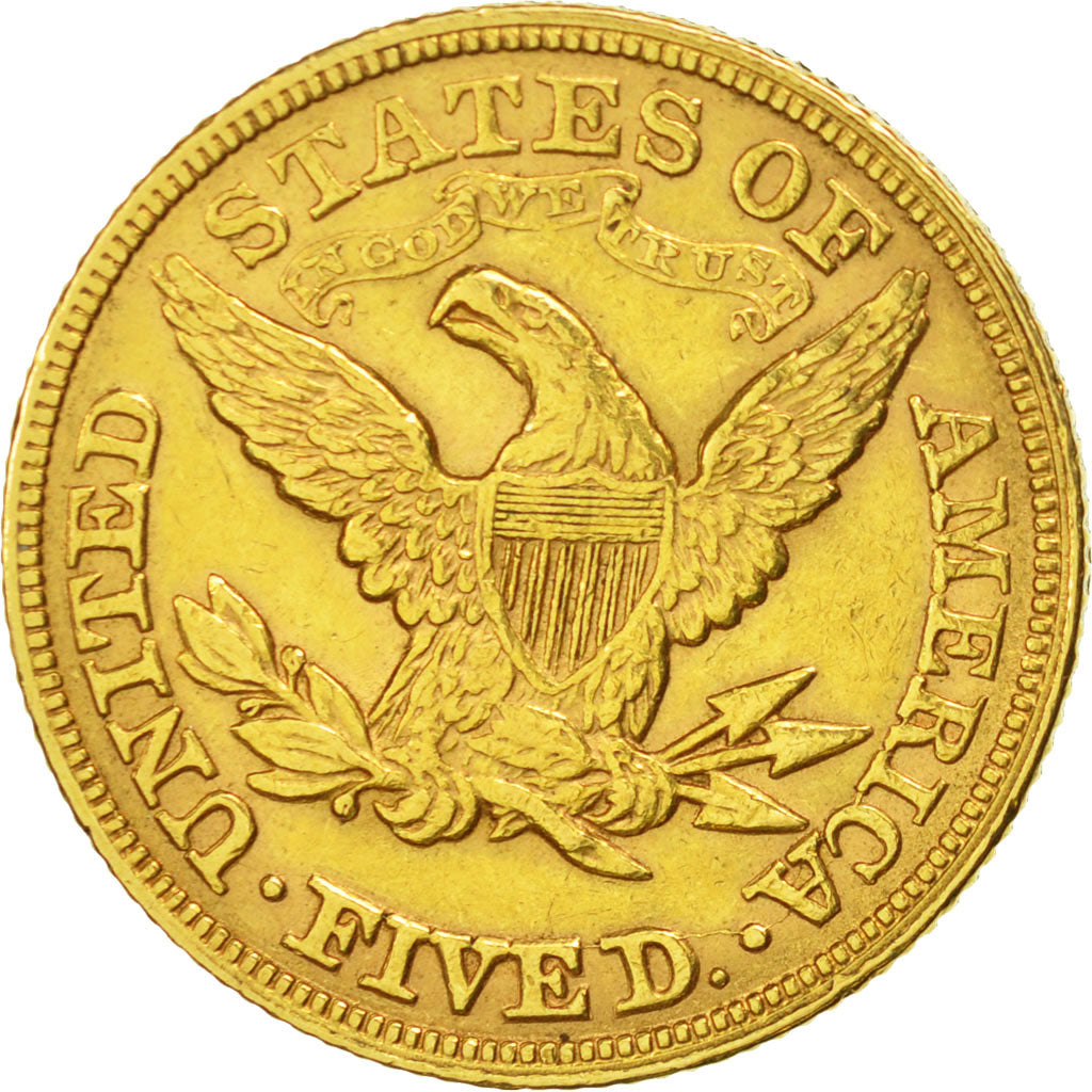 United States, Coronet Head, $5, 1880, Philadelphia, EF(40-45), KM:101