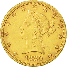 Stati Uniti, Coronet Head, $10, Eagle, 1880, Philadelphia, BB+, Oro, KM:102