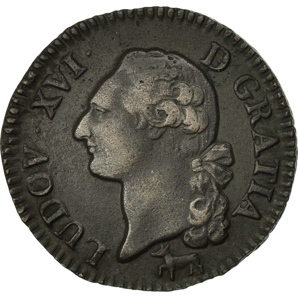 Moneta, Francja, Louis XVI, Sol ou sou, Sol, 1782, Orléans, AU(50-53), Miedź