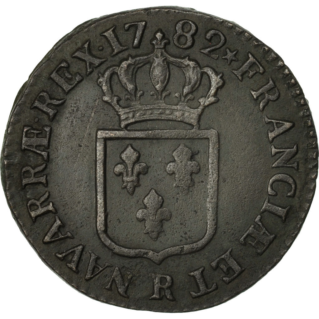 Moneta, Francja, Louis XVI, Sol ou sou, Sol, 1782, Orléans, AU(50-53), Miedź