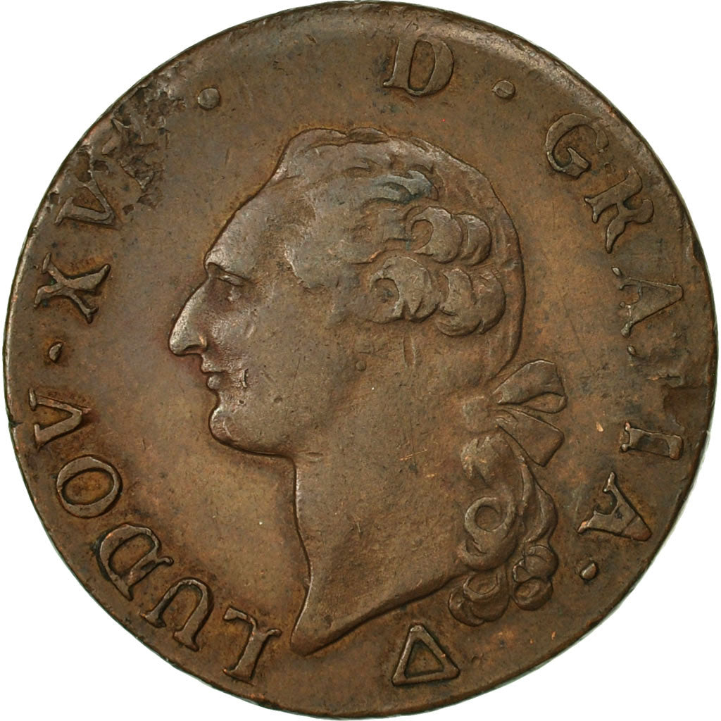 Münze, Frankreich, Louis XVI, Sol ou sou, Sol, 1791, Orléans, SS+, Kupfer