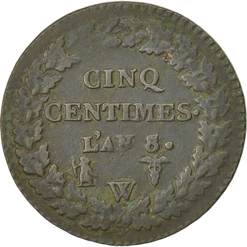 Moneda, Francia, Dupré, 5 Centimes, 1799, Lille, MBC, Bronce, KM:640.11