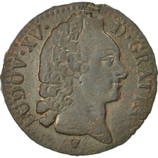Coin, France, Louis XV, Sol d'Aix, Sol, 1770, Aix, EF(40-45), Copper, KM:542
