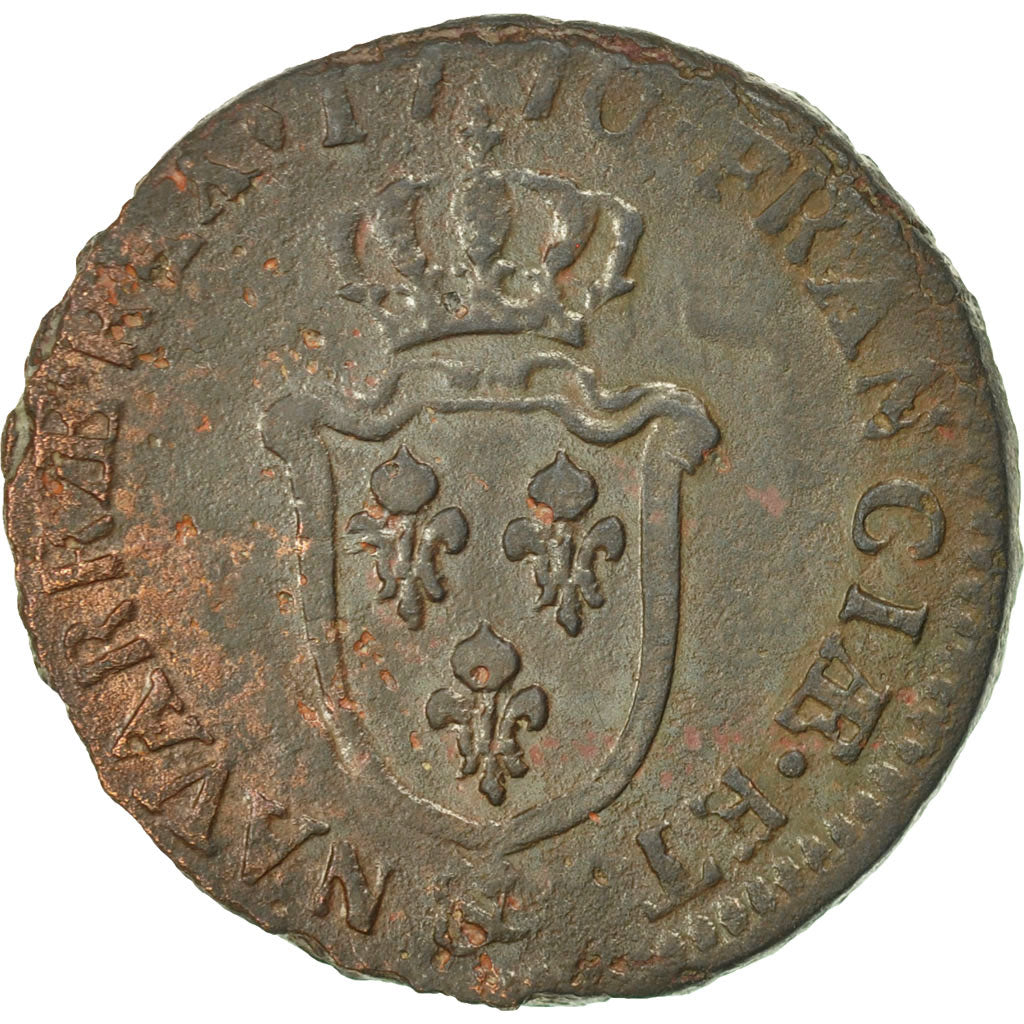 Coin, France, Louis XV, Sol d'Aix, Sol, 1770, Aix, EF(40-45), Copper, KM:542