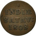 NETHERLANDS EAST INDIES, Duit, 1808, Dordrecht, VF(30-35), Copper, KM:76