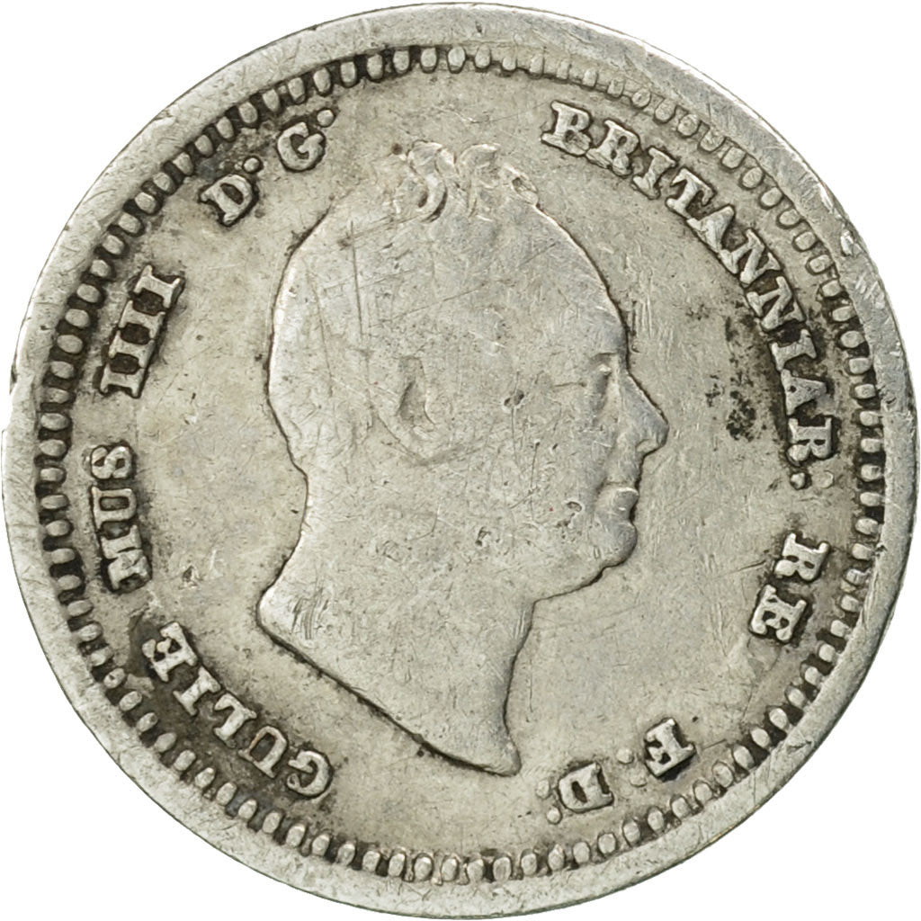 Guyana, Demerary & Essequibo, William IV, 1/8 Guilder, 1832, MB, Argento, KM:16