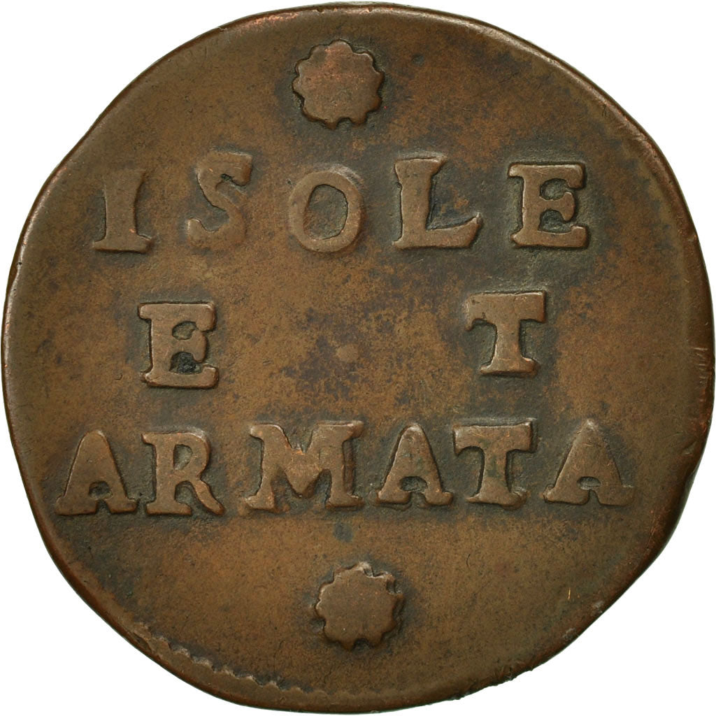 États italiens, VENICE-ISOLE & ARMATA, Gazzetta, 2 Soldi, TB, Cuivre, KM:2