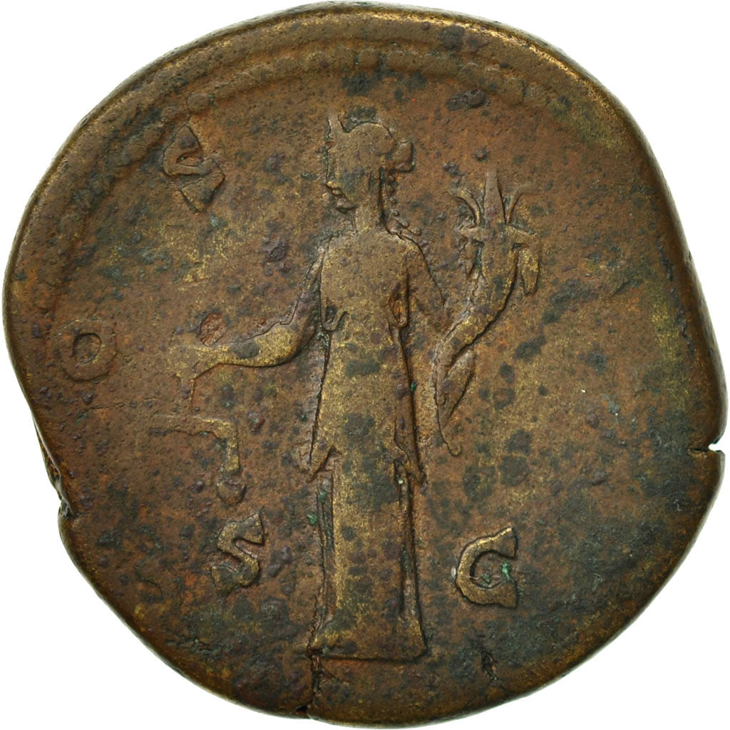 Moneta, Antoninus Pius, Sesterzio, Rome, MB, Bronzo, RIC:855