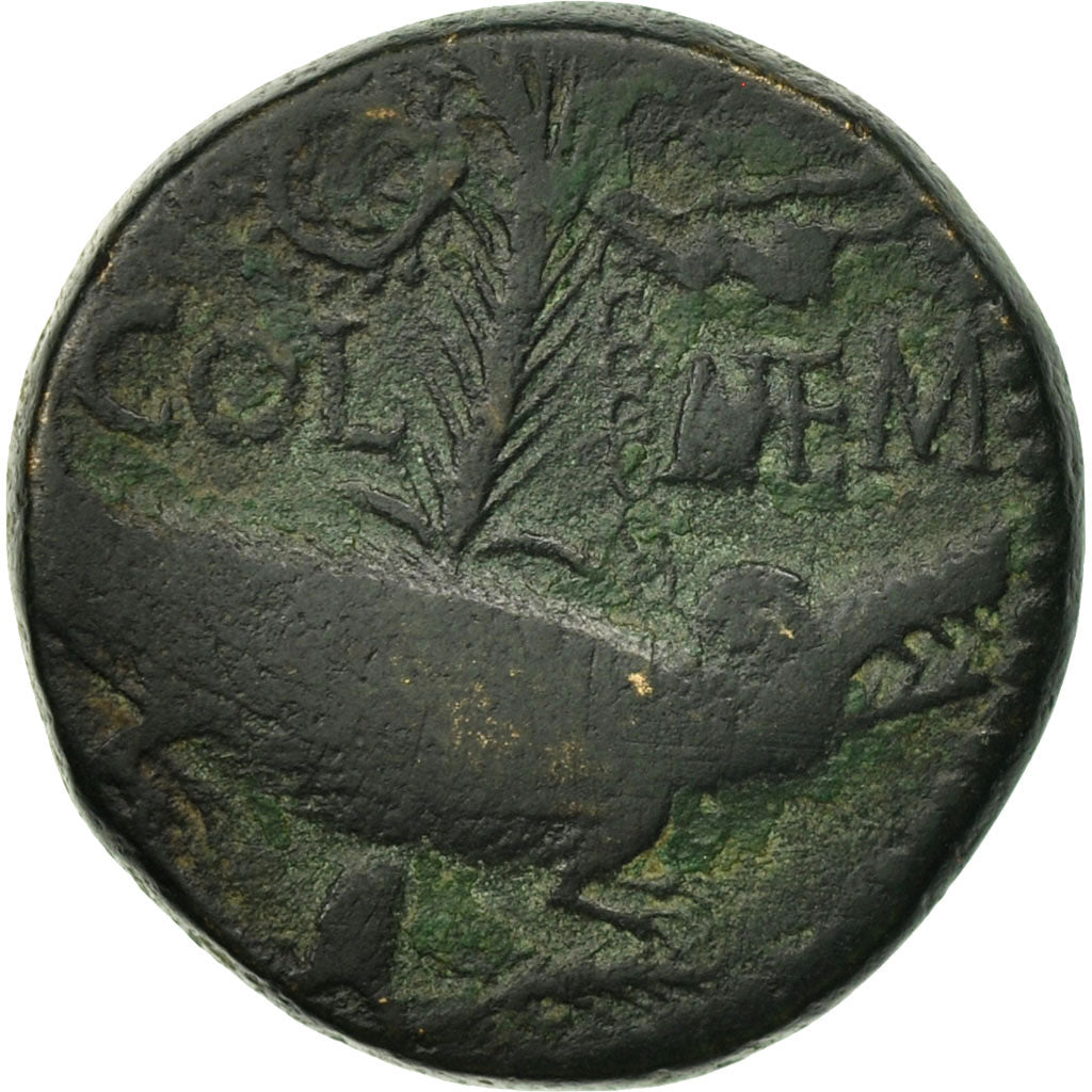 Augustus with Agrippa, Dupondius, Nîmes, VF(30-35), Bronze, RIC:160