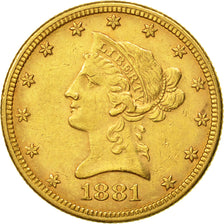 Monnaie, États-Unis, Coronet Head, $10, Eagle, 1881, U.S. Mint, Philadelphie