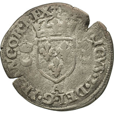 Coin, France, Henri II, Douzain aux croissants, 1551, Paris, VF(20-25), Billon