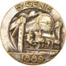 Francia, medalla, Broche, 5ème Génie, Railway, 1889, MBC, Bronce plateado