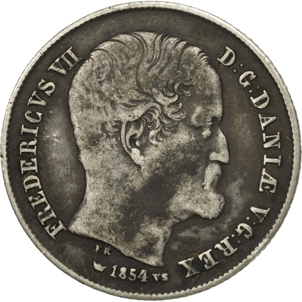Coin, Denmark, Frederik VII, 1/2 Rigsdaler, 1854, VF(20-25), Silver, KM:759