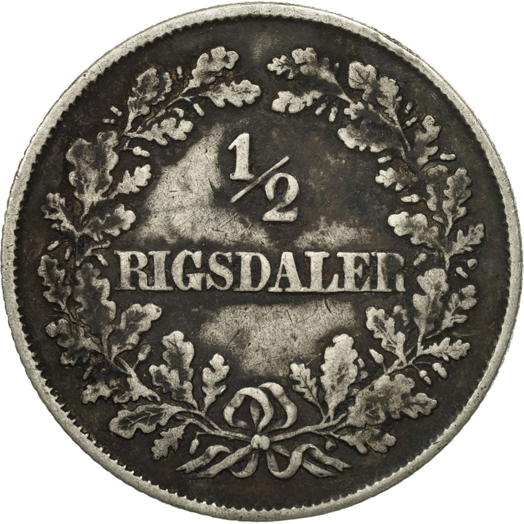 Coin, Denmark, Frederik VII, 1/2 Rigsdaler, 1854, VF(20-25), Silver, KM:759