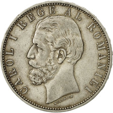 Romania, Carol I, 5 Lei, 1883, EF(40-45), Silver, KM:17.1
