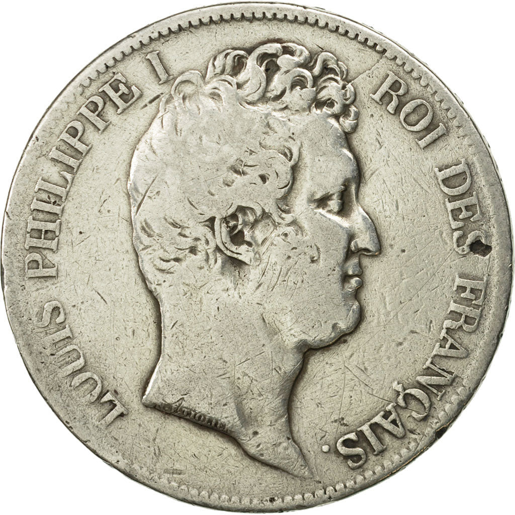 Coin, France, Louis-Philippe, 5 Francs, 1831, Lyon, VF(20-25), Silver, KM:735.4