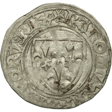 Moneda, Francia, Charles VI, Blanc Guénar, Poitiers, BC+, Vellón