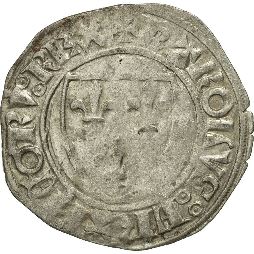 Coin, France, Charles VI, Blanc Guénar, Saint-Pourçain, VF(20-25), Billon