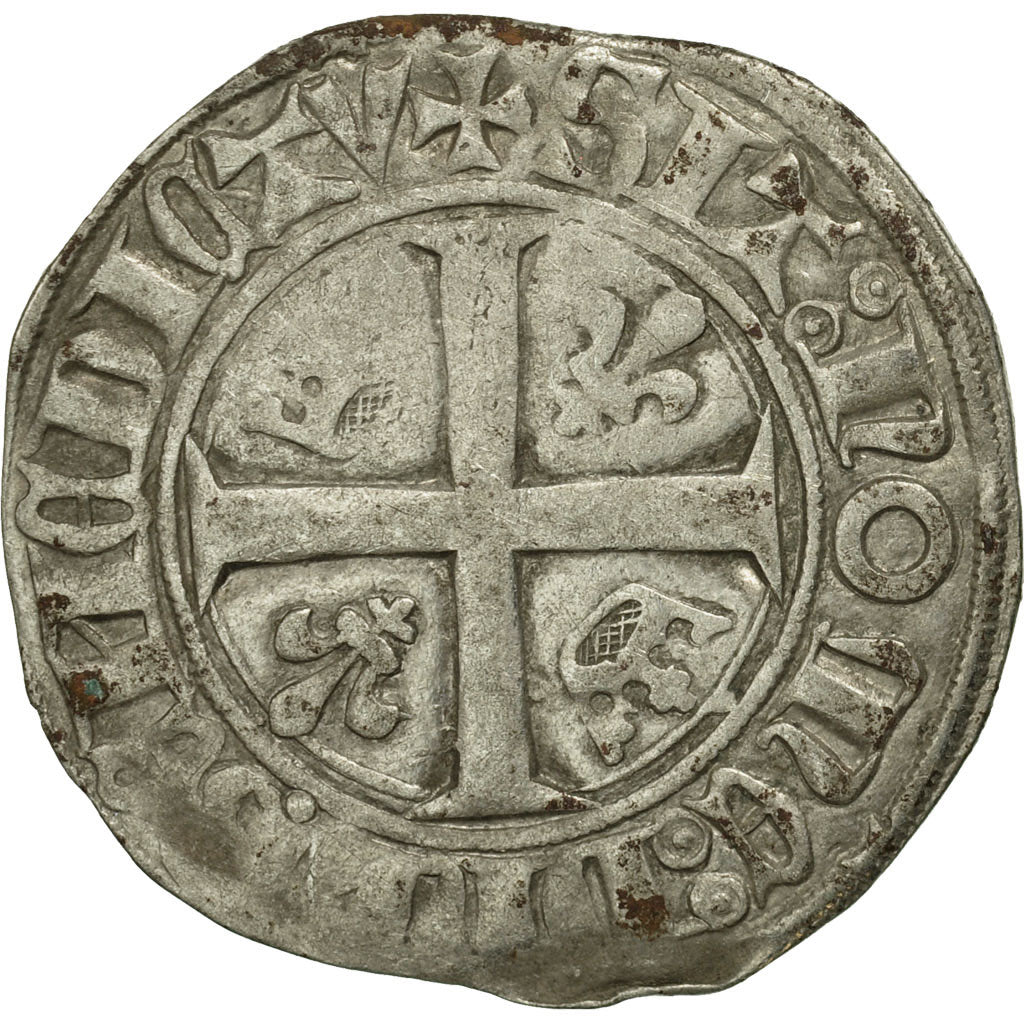 Coin, France, Charles VI, Blanc Guénar, Saint-Pourçain, VF(30-35), Billon
