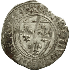 Coin, France, Charles VI, Blanc Guénar, Saint-Pourçain, EF(40-45), Billon