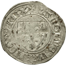 Moneda, Francia, Charles VI, Blanc Guénar, Saint-Pourçain, MBC, Vellón