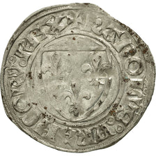 Münze, Frankreich, Charles VI, Blanc Guénar, Saint-Pourçain, SS, Billon