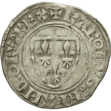 France, Charles VI, Blanc Guénar, Mâcon, VF(30-35), Billon, Duplessy:377A