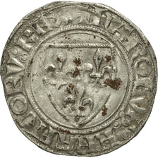Monnaie, France, Charles VI, Blanc Guénar, Angers, TTB, Billon, Duplessy:377A
