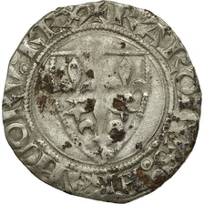 Monnaie, France, Charles VI, Blanc Guénar, Angers, TTB, Billon, Duplessy:377A