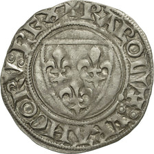 France, Charles VI, Blanc Guénar, Angers, Legend variety, EF(40-45), Billon