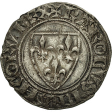 France, Charles VI, Blanc Guénar, Angers, AU(50-53), Billon, Duplessy:377A