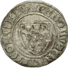 Coin, France, Charles VI, Blanc Guénar, La Rochelle, EF(40-45), Billon