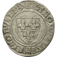 France, Charles VI, Blanc Guénar, La Rochelle, TTB+, Billon, Duplessy:377A