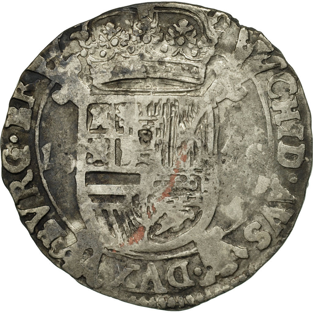 Paesi Bassi Spagnoli, Philip IV, Escalin, 16[--], Antwerp, MB+, Argento