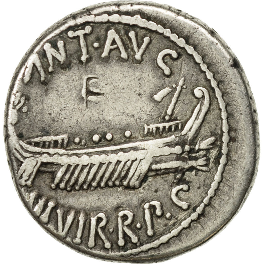Coin, Marcus Antonius, Denarius, Traveling Mint, EF(40-45), Silver