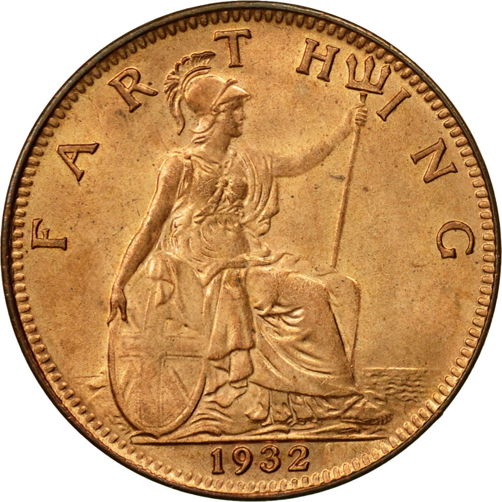Coin, Great Britain, George V, Farthing, 1932, MS(65-70), Bronze, KM:825