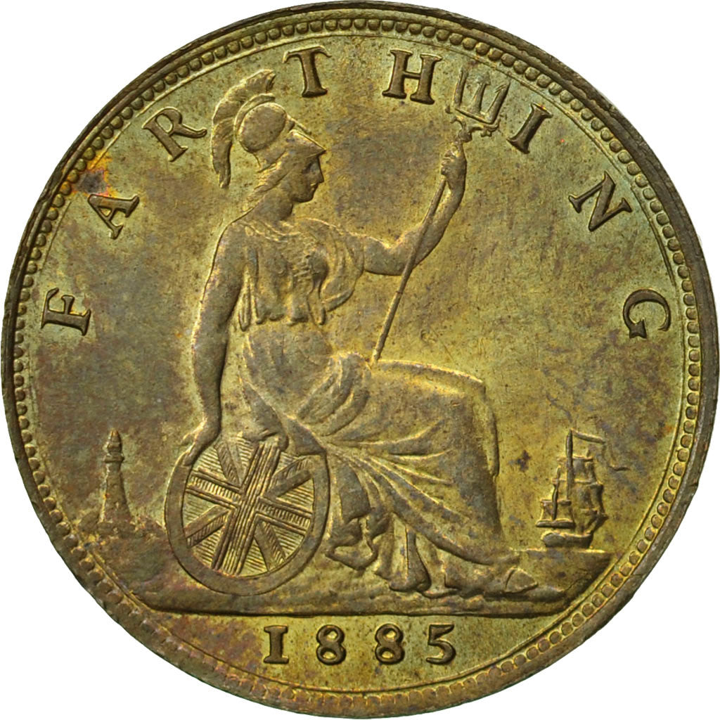 Coin, Great Britain, Victoria, Farthing, 1885, MS(60-62), Bronze, KM:753
