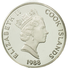 Cookinseln, Elizabeth II, 50 Dollars, 1988, Richard E. Byrd, STGL, Silber