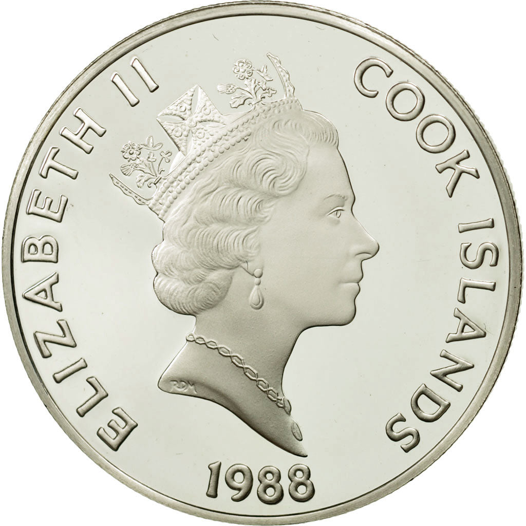 Cook Islands, Elizabeth II, 50 Dollars, 1988, Juan Ponce de Léon, MS(65-70)