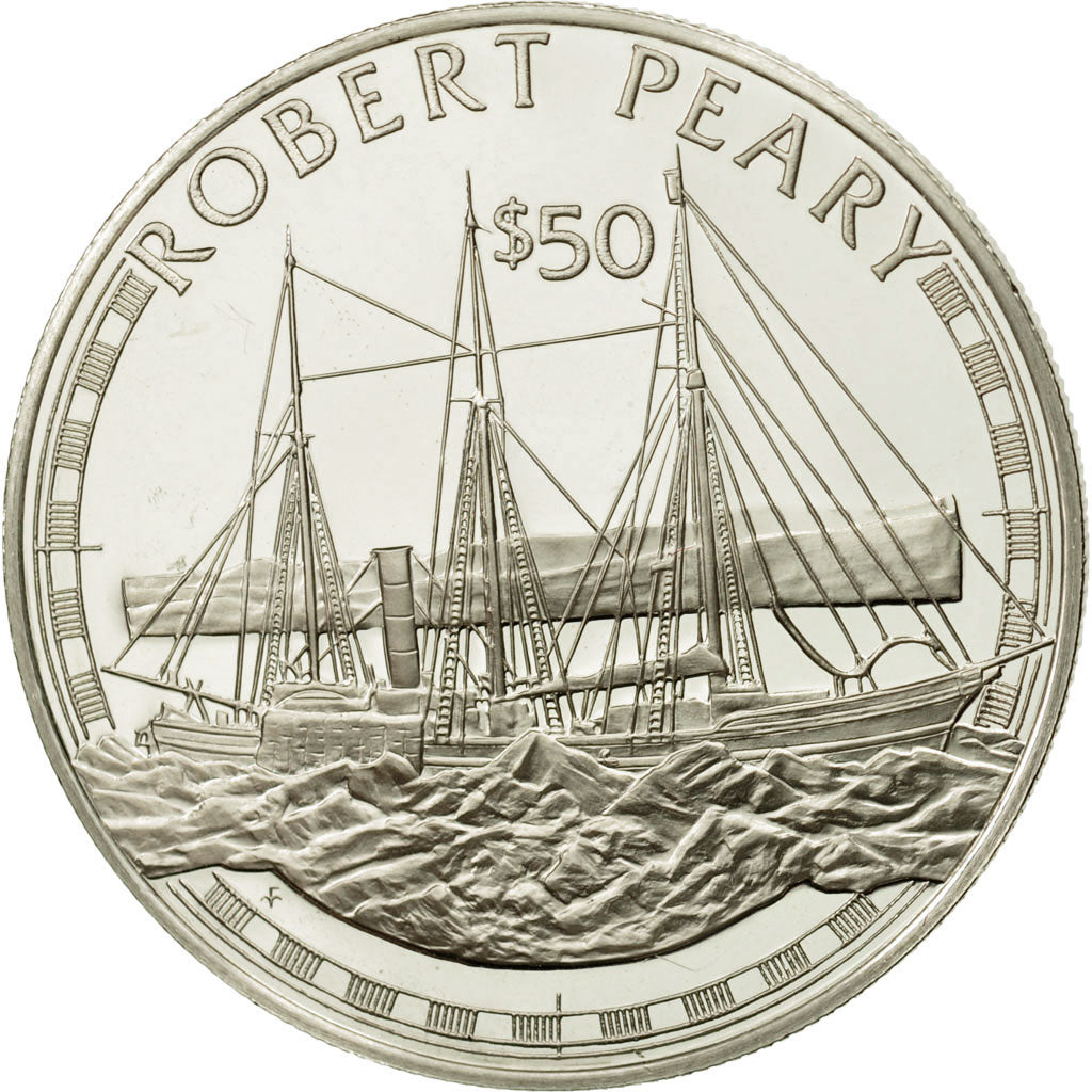 Cook Islands, Elizabeth II, 50 Dollars, 1988, Robert Peary, MS(65-70)
