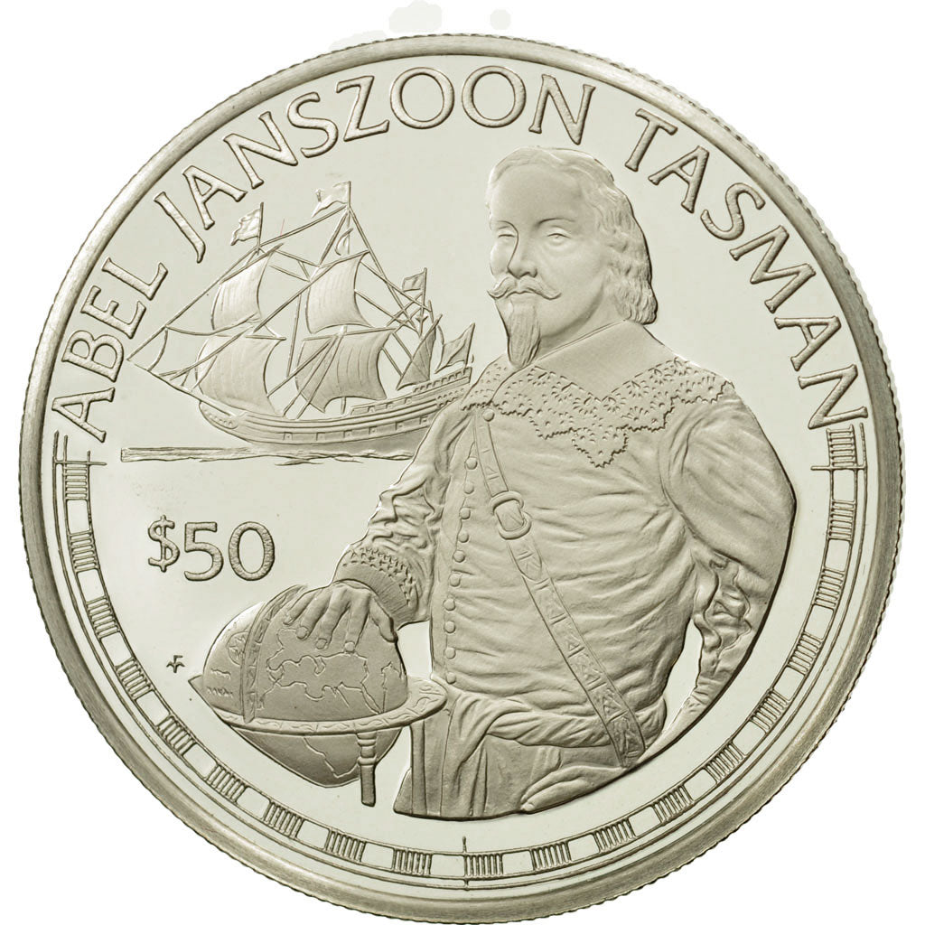 Cook Islands, Elizabeth II, 50 Dollars, 1988, Abel Janszoon Tasman, MS(65-70)