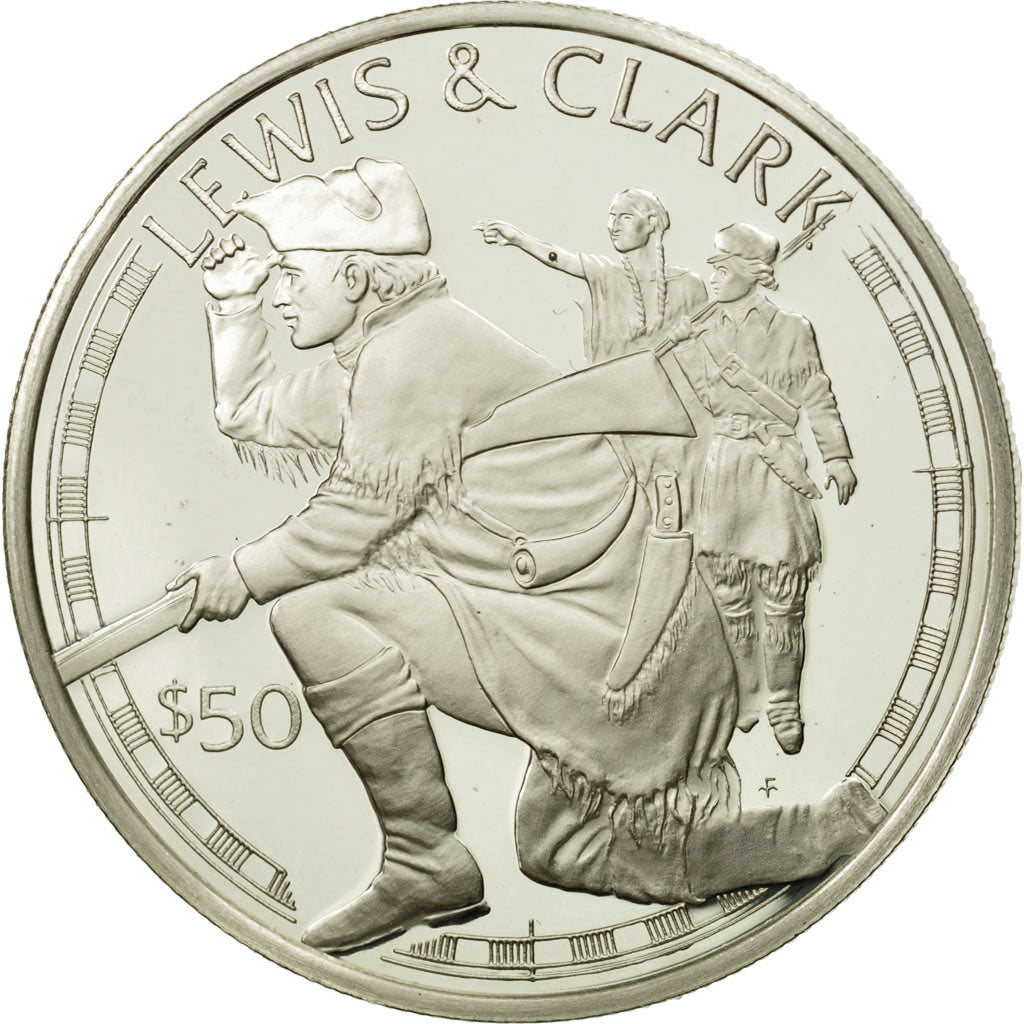 Cook Islands, Elizabeth II, 50 Dollars, 1988, Lewis & Clark, MS(65-70)